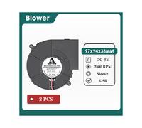 (9733 2800RPM)2PCS Gdstime DC 5V USB Fan 5015 Turbo Radial Fan 7530 Brushless Router Cooler 12032 Dual