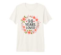 98 Years Loved Floral 98th Birthday Women 98 Years Old Camiseta Premium