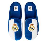 98014 Zapatillas de Estar por casa del FC Real Madrid con Diseno Clasico con el Escudo Oficial del Club, Fabricadas en Espana con Materiales Resistentes. Suela Antideslizante, Lavables. Azul Talla 32