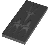 9884 Depósito de espuma para juego de alicates KNIPEX Set VDE 1, sin herramientas, 172 x 30 x 392 mm