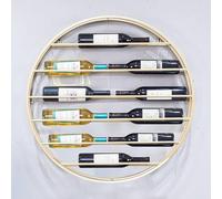 98cm nte De Vino De Pared, Soporte Redondo para Copa de Vino,Botelleros montados en la Pared, Botellero montado en la Pared,Botellero Colgante de Metal para Bar, Cocina, exhibición de almacenami(Gold)