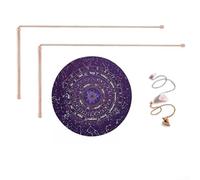 99.9% de cobre Dowsing Rods Set Rose Gold Detector de metales Sonda para encontrar agua búsqueda tesoro y herramientas de búsqueda mineral con péndulo (F)