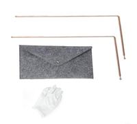 99.9% Varillas de radiestesia de cobre Detector de metales de latón con péndulo y guantes para herramientas de adivinación de caza de oro de tesoro mineral de agua (E)