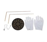 99 9% Varillas de radiestesia de cobre y kit de péndulo para lectura psíquica y adivinación, incluye 2 sondas telescópicas y colgante (B)