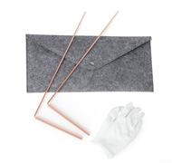 99 9% Varillas de radiestesia de cobre y kit de péndulo para psíquico y adivinación con 2 sondas telescópicas y terapia de energía (5 piezas)