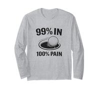 99% En 100% Dolor Divertido Golfing Humor Golf Refranes Citas Manga Larga
