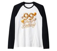 99 Feliz Cumpleaños 99 Aniversario Hombres Mujeres Camiseta Manga Raglan