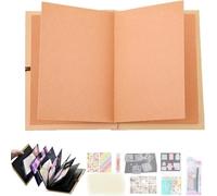 99+ Inch Accordion Foldable Scrapbook Album,Stretchable DIY Fold-Out Photo Book,Handmade Memory Book with Blank Pages,Vintage Kraft Paper Kit for Travel Stories & Family Keepsakes (Brown, 8.2*11 in)
