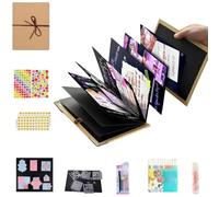 99+ Inch Accordion Foldable Scrapbook Album, Stretchable Foldable Photo Album with DIY Material Kit, Handmade Memory Book Gift Set for Collection,Christmas Gifting