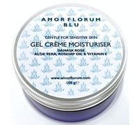 99% NATURAL- CREMA HIDRATANTE LIGERA para Pieles Mixtas/Grasas - ROSA -100g de AMOR FLORUM BLU. Con Activos Botánicos, Aloe Vera, Aceite de Rosa Mosqueta, Vitamina E. pH 5.5 per Pieles Sensibles.