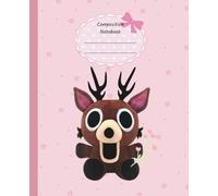 99 Nights in The Forest Notebook Journal, 60 sheets (Wide Ruled Composition Notebook for Girls): Deer Monster Plush Toy Cover for Kids and Teens, School or Home, 7.5 x 9.25 inch, Pink