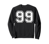 99 Número Noventa y Nueve Equipos Deportes Grunge Varsity Matching Sudadera