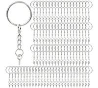 99 Piezas/Set de Anillas para Llaveros de Manualidades, Llaveros para Resina Incluyen Anillas con Cadena, Anillas de , Pasadores de Ojo con Tornillo para Hacer Llaveros DIY