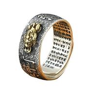 99 Plata Traer Suerte Riqueza Moda Anillo Feng Shui Anillo Amuleto Suerte Anillo Mantra Protección Riqueza Anillo para Mujeres Hombres