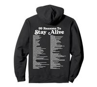 99 Razones para Mantenerse Vivo Salud Mental Lindo Positivo (Back) Sudadera con Capucha