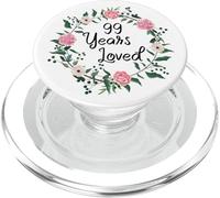 99 Years Loved Men Women Floral 99 Years Old 99th Birthday PopSockets PopGrip para MagSafe