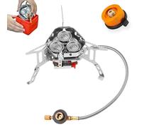 9900w/7200w Windproof Camping Stove, Camping Gas Stove With Piezo Ignition, Portable Outdoor Cooking Folding Gas Stove With Case For Outdoor Cooking, Hiking, Camping & Picnics (9900W)