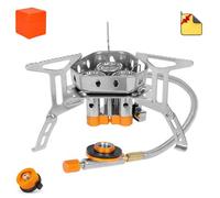 9900W/7200W Windproof Camping Stove, Camping Gas Stove with Piezo Ignition, Portable Windproof Outdoor Cooking Folding Gas Stove for Outdoor Backpacking Hiking and Picnic