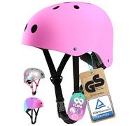 99FLIPS Casco Bici Niña y Niño - Patinete, Monopatin, Skate, Patinaje 3-12 Años - Talla S/M Rosa - Capacete Criança