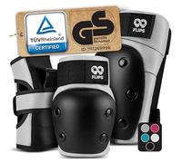99FLIPS Protecciones Patines Adulto y Jóvenes - Patines en Linea | Rodilleras Skate - Gris, M - Rodilleras y Coderas para Patines en Línea, Monopatín, Skate y Patinete - DIVE - Coderas Poc