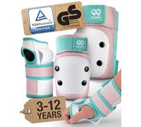 99FLIPS Protecciones Patines Niño - Protección Patines Niña - Rodilleras y Coderas Niño, Protectores Niña - SLIDE - Talla SM - ROSA CARAMELO - Monopatín, BMX