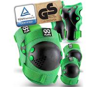 99FLIPS Rodilleras Niña - Protecciones Patines Niña - Rodilleras y Coderas Niño, Protectores Niño - Rise - Talla SM - Verde - Monopatín, Patines en Línea, BMX