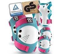 99FLIPS Rodilleras Niña - Protecciones Patines Niña - Rodilleras y Coderas Niño, Protectores Niño - Rise - Talla SM - Rosa Azul - Monopatín, Patines en Línea, BMX