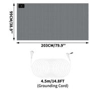 (99X203CM Grey)Grounding Mat Earthing Grounding Bed Sheet with 10% Silver Fiber & 90% Organic Cotton Natural Wellness and Healthy Earth Energy