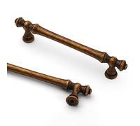 9BUILD 6 Piezas Antiguos de Bronce Distancia del Agujero 128mm Tiradores Armarios Cocina Tiradores Cajones Baño Dormitorio y Oficina EU0040