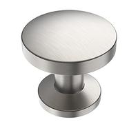 9BUILD Paquete de 10 pomos redondos de níquel satinado cepillado de 1.2 pulgadas, pomos redondos de níquel para gabinetes de cocina, pomos de tocador para cajones de aparadores, pomos puertas armarios