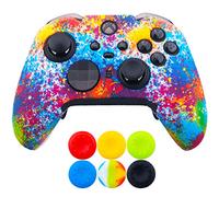 9CDeer 1 x Funda Protectora de Silicona con impresión de Transferencia Personalizada, diseño de Pinturas + 6 Thumb Grips para el Mando Xbox Elite Controller Series 2