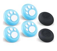 9CDeer Joystick - Juego de 6 empuñaduras analógicas compatibles con PS5, PS4, Xbox Series X/S Xbox One, Switch Pro Controller Cat Paw Azul y Blanco