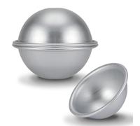 9CM Aluminum Alloy Hemisphere Cake Pan, Non Stick Semicircle Chiffon Mold Professional Dessert Tool for Baking Football Baseball Cakes Sports Theme Baking