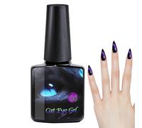 9D Kitten Eye Gel Polish | 8ml Colorful Magnetic Nail Set | Easy To Use Polish Magnet Kit For Christmas Manicure; Shimmering Cat Effect DIY Salon, Festive Winter Holographic Lacquer