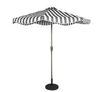 9ft / 2.7m Garden Parasol Umbrella, Outdoor Sun Shade for Beach/Pool/Patio Umbrellas Sunscreen UV50+ Round, Black and White Striped (Color : Black and White Striped, Size : 9ft/2.7