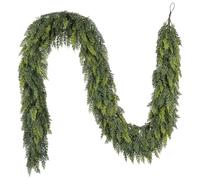 9FT/274 cm Guirnalda Navidad - Guirnalda de Hojas de Ciprés Simuladas, para Decoraciones Navideñas en Interiores y Exteriores, Barandillas y Marcos de Puertas