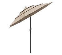 9Ft 3-Tiers Patio Umbrella, Beach Umbrellas for Sand Heavy Duty Wind Portable, with Air Outlet, Sun Shelter with Tilt Sunshade Umbrella for Patio Outdoor Garden Beach