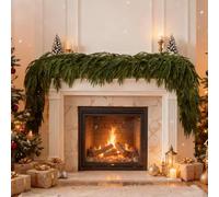 9FT Christmas Cedar Garland, 2026 New Real Touch Faux Green Garlands Christmas Decorations, for Mantle Fireplace Door Table Wall Upstairs Indoor Outdoor Holiday Xmas Decor (270cm(9ft))