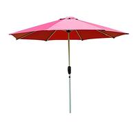 9ft Outdoor Garden Round Table Umbrella Waterproof Windproof UV-Proof for TerraceCourtyardMarketWine Red/Dark Green/KHA