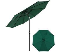 9ft Patio Umbrella Outdoor Table Umbrella with Push Button Tilt, Crank and 8 Sturdy Ribs, Outdoor for Garden, Sun Protection Polyester Fabric, Without Base De