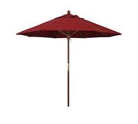 9ft Solid Wood Outdoor Umbrella with 8 Ribs for Garden Lawn Deck Backyard & Pool UV Protected Waterproof