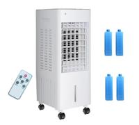 9L Climatizador Evaporativo Humidificador Bajo Consumo, 65W Enfriador de Aire Portátil, con Pantalla LED Control Remoto Temporizador Oscilación 3 Velocidades 24x23.5x60 cm(Remote)