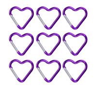 9lots - Mosquetón colorido para llavero con forma de corazón de amor, mosquetón de liberación rápida para mochilas y botellas, equipo de escalada
