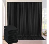 9m×3m sin Arrugas Cortinas sobre Fondo Negro para Fiesta de Boda, 6 Paneles de poliéster Negro de 1,5 m × 3m Fondo Teatro decoración cumpleaños Baby Party Nupcial Ducha fotografía