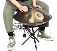9Notes - Tambor de mano de acero para instrumentos de percusión de 22 pulgadas con pantalones de mano suaves, 2 carteras, soporte para panificador, paño sin lint