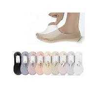 9pair Ladies Invisible Short Boat Socks, Summer Ice Silk Non Slip Socks, Non Slip Inner Socks, Invisible Socks, Thin Socks