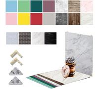 9PCS 18Patterns Doble Cara Fondo de Fotografía Tablas y Papeles, Impermeable Reutilizables 24x24in Fotofondos Props para Productos Alimentos Joyería Cosmética