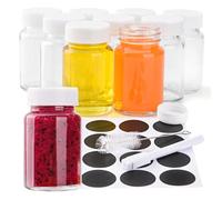 9pcs 60ml Botellas Cristal con Tapa Hermética, Botes Cristal Pequeños Frascos de Vidrio，Mini Tarros Cristal Boca Ancha para Jugo,Jugo de Jengibre,Wellness Shot,Whiskey y Especias