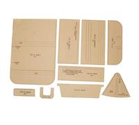 9Pcs Clear Acrylic Wallet Pattern Stencil Template, Leather Hand Craft DIY Tool, Positioning with Stitching Points, Leather Crafting Templates for