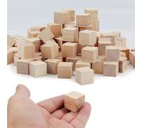 9pcs Cubos de Madera 50mm Cubos de Madera Blanca Bloques de Madera Natural Cuadrado de madera DIY para DIY Pintura Manualidades Decoración Números Puzzle Building Blocks